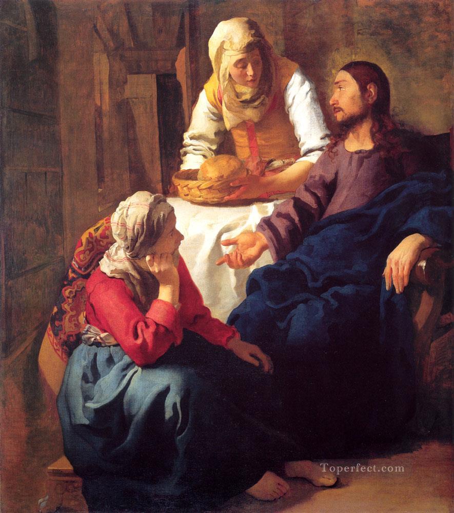 Le Christ à la Maison de Marie et Martha Johannes Vermeer Peintures à l'huile